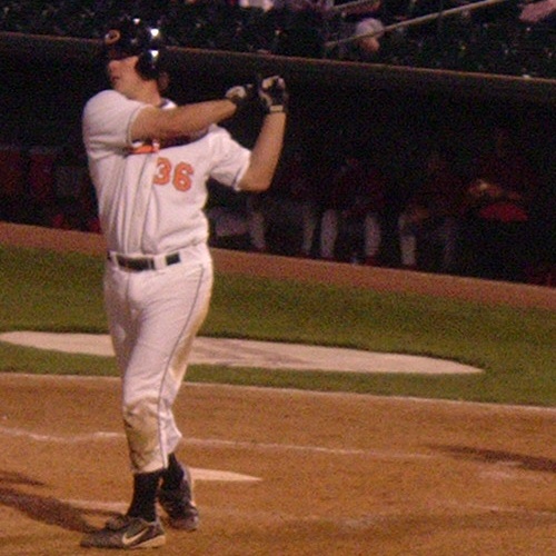Kyle Dahlberg of the Shorebirds takes a practice cut during a recent game.